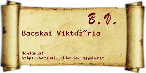 Bacskai Viktória névjegykártya